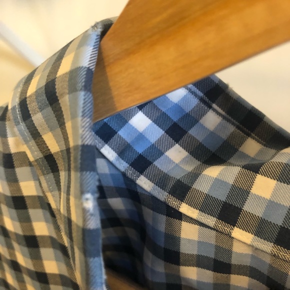 Vintage Mens Lands’ End No-Iron Twill Gingham Shirt Size XL - Picture 3 of 3